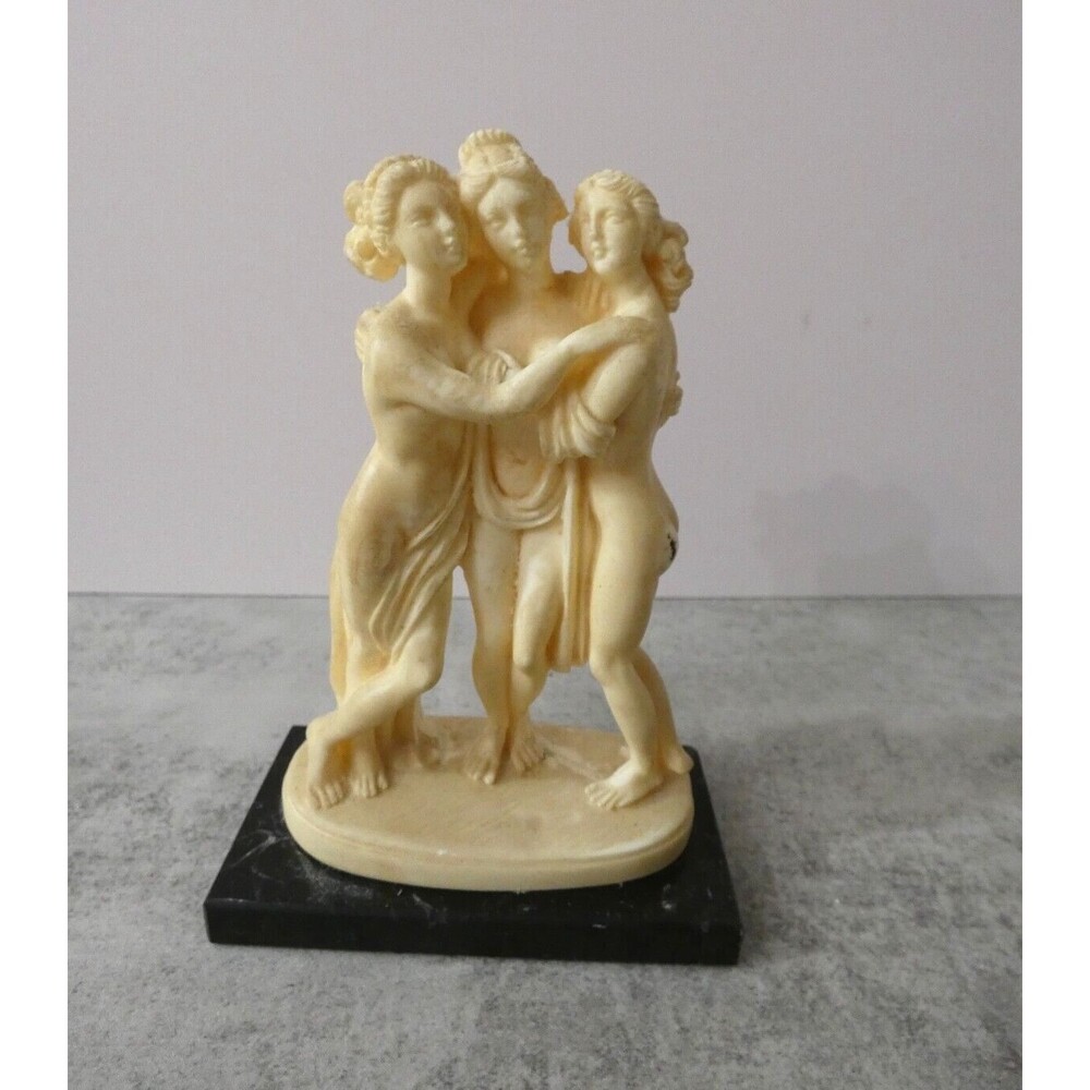 Gino Ruggeri Sculptor "The Three Graces" Resin Sculpture Figure Italy 6" x 4"